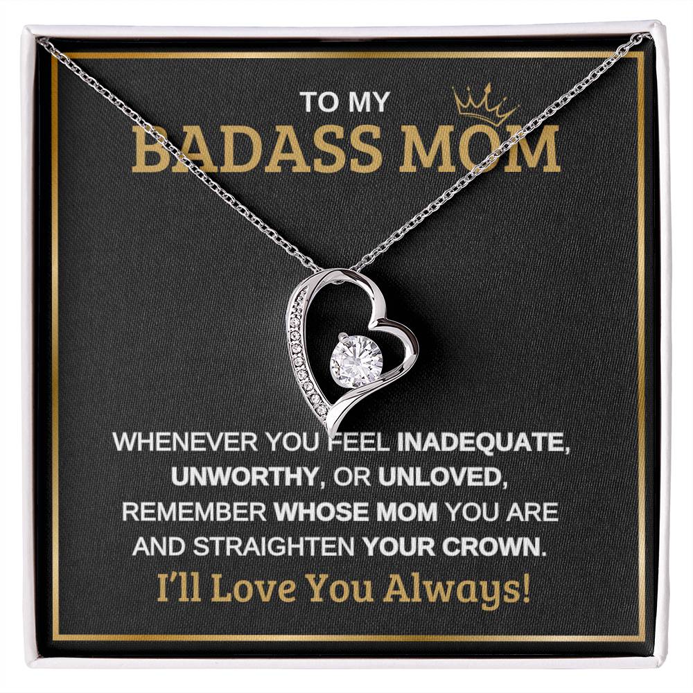 To My Badass Mom | Forever Love Necklace | Black Message Card