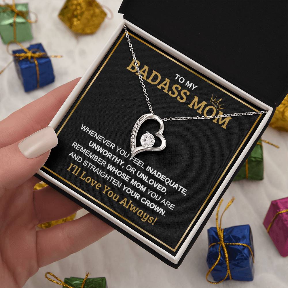 To My Badass Mom | Forever Love Necklace | Black Message Card