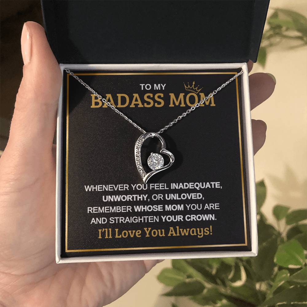 To My Badass Mom | Forever Love Necklace | Black Message Card