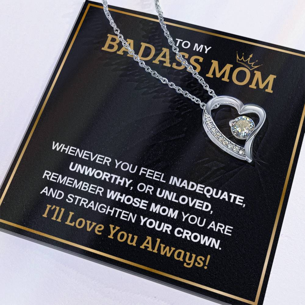 To My Badass Mom | Forever Love Necklace | Black Message Card