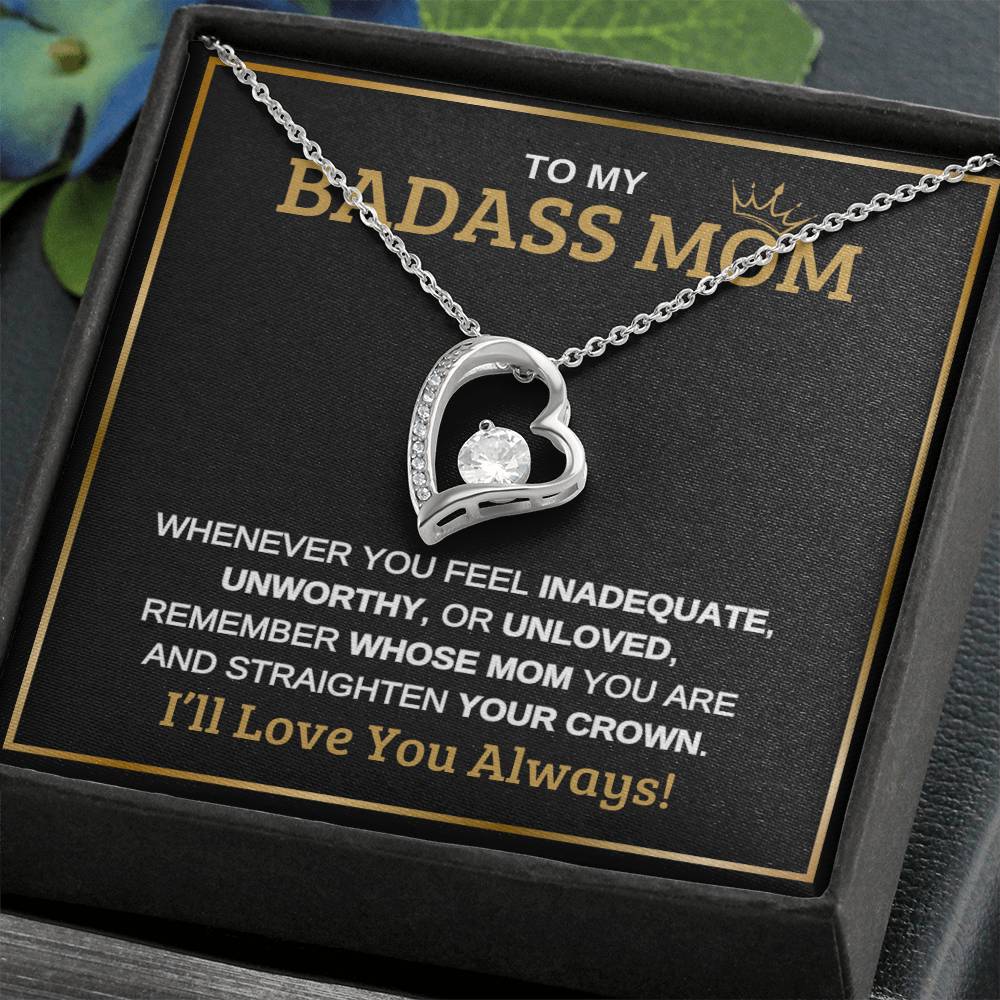 To My Badass Mom | Forever Love Necklace | Black Message Card