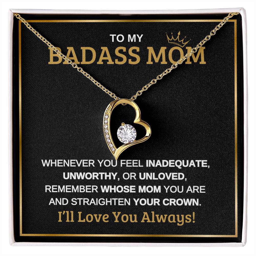 To My Badass Mom | Forever Love Necklace | Black Message Card