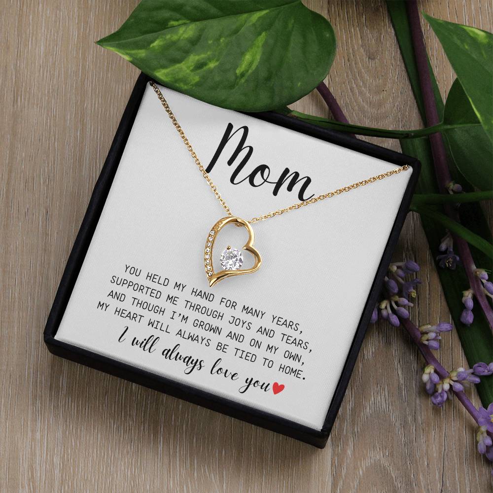 Mom | You Held My Hand For Many Years | I'll Always Love You | White Message Card - Forever Love Necklace