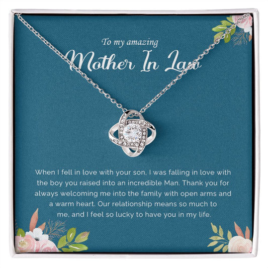 My Amazing Mother In Law| Thank You  - Love Knot Necklace